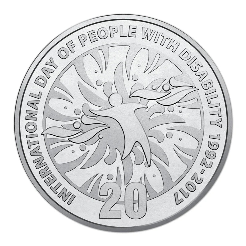 2017 25th Anniversary International Day of People with Disability Twenty 20 cent Uncirculated Coin on card