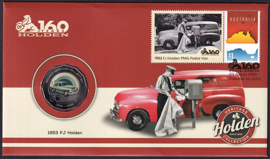 2016 1953 FJ Holden Coloured 50c Coin PNC