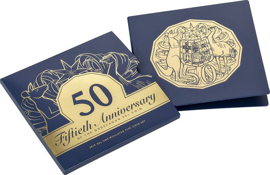 Australia 2019 50th Anniversary of the 50 Cent Dodecagon Coin Five Coin Set
