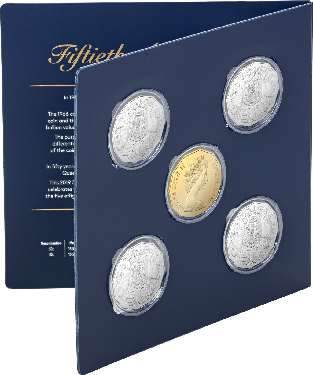 Australia 2019 50th Anniversary of the 50 Cent Dodecagon Coin Five Coin Set