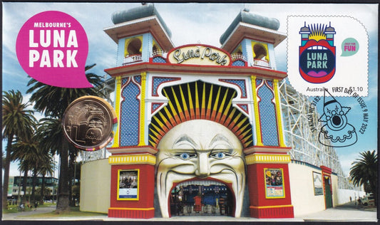 2022 Lunar Park Melbourne Stamp and Coin Cover PNC