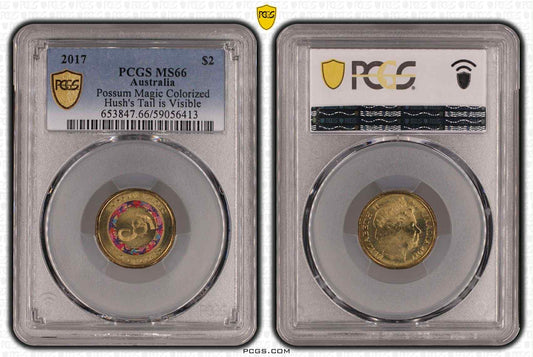 2017 Possum Magic Colorized Hush's Tail is visible PCGS MS66