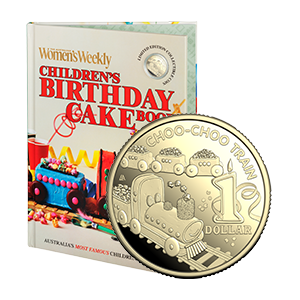 2025 Womens Weekly Hard Cover Birthday cake book with $1 CHOO CHOO proof coin