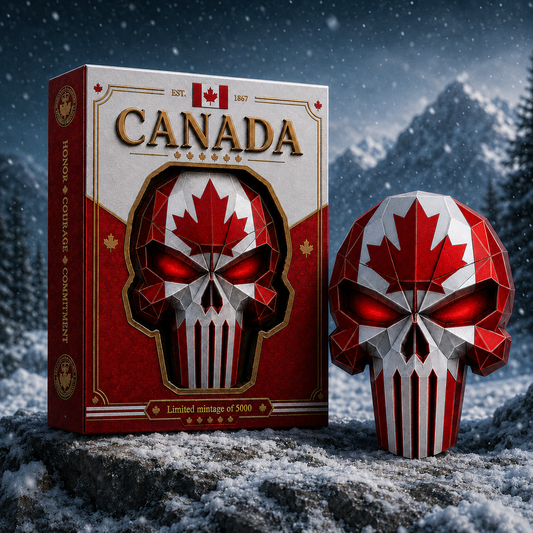 PRE ORDER - 2026 Canadian Warrior Colorized 3 oz Copper Skull Collectible