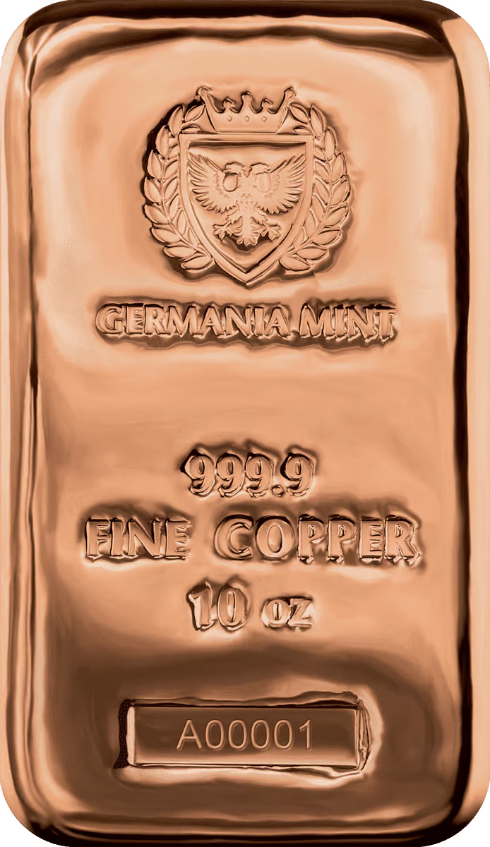 Germania Mint Copper 10oz Cast Vacuum Sealed Bar - PRE ORDER NOW