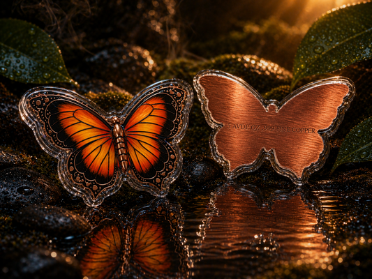 PRE ORDER - 2026 Monarch Butterfly 5 AVDP OZ .999 Fine Copper Colorized Shaped Collectable