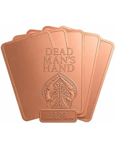 PRE ORDER - DEAD MAN'S HAND HR 3 Oz Copper Medal