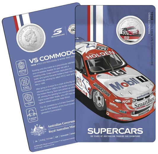 2020 50c Coin - 60 Years of the ATCC 1960/2020 - Supercars - 1998 HOLDEN VS COMMODORE