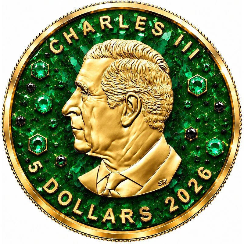 PRE ORDER - 2026 Canada Maple Leaf Emerald Venom Edition 1 oz Silver Coin
