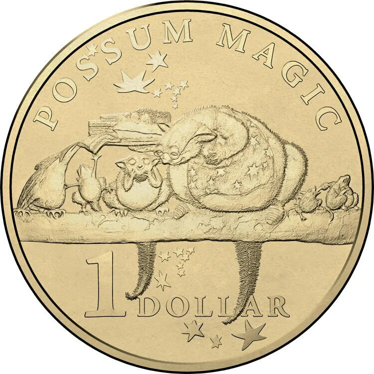 2017 $1 Coin - Possum Magic - By Eating Special Food, Hush Will Stay Visible Forever