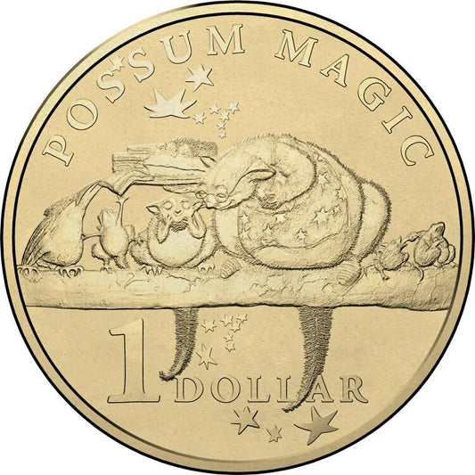 2017 $1 Coin - Possum Magic - By Eating Special Food, Hush Will Stay Visible Forever