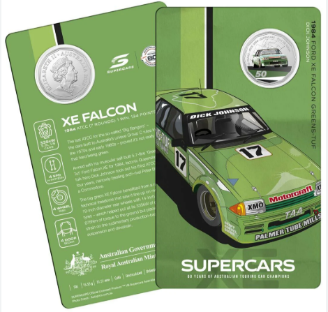2020 50c Coin - 60 Years of the ATCC 1960/2020 - Supercars - 1984 FORD XE FALCON GREENS - TUF