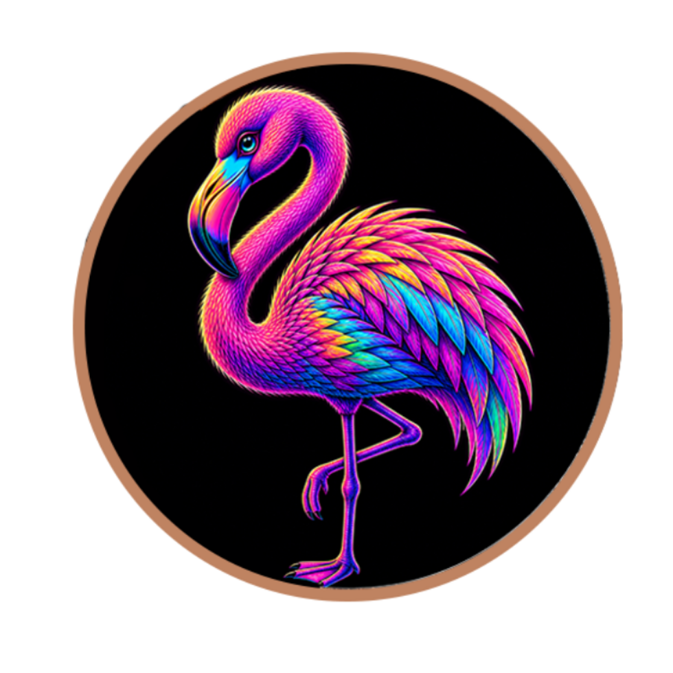 PRE ORDER - NEON FLAMINGO Mystic Night Colorized 5 Oz Copper Round