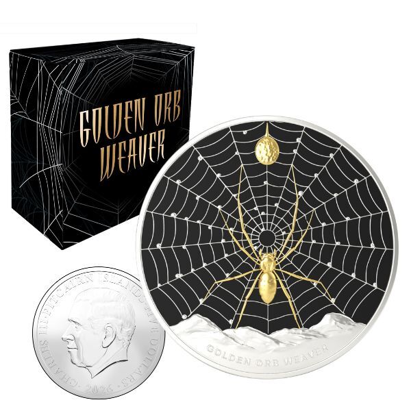 PRE ORDER - 2026 $5 Golden Orb Weaver Spider 1 Oz Silver Coin