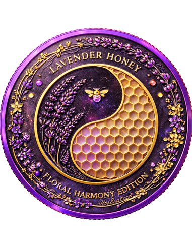 HONEY BEE Lavender flower Yin Yang 1 Oz Copper Round Italy 2026