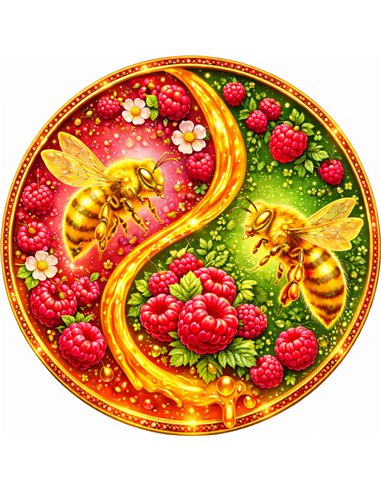 HONEY BEE Raspberry Yin Yang 1 Oz Copper Round Italy 2026