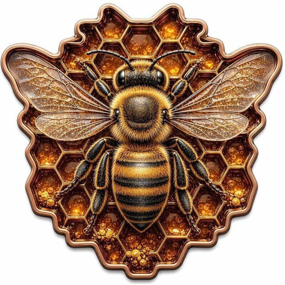 PRE ORDER - Honey Queen Colorized Shaped 1 oz Copper Medal