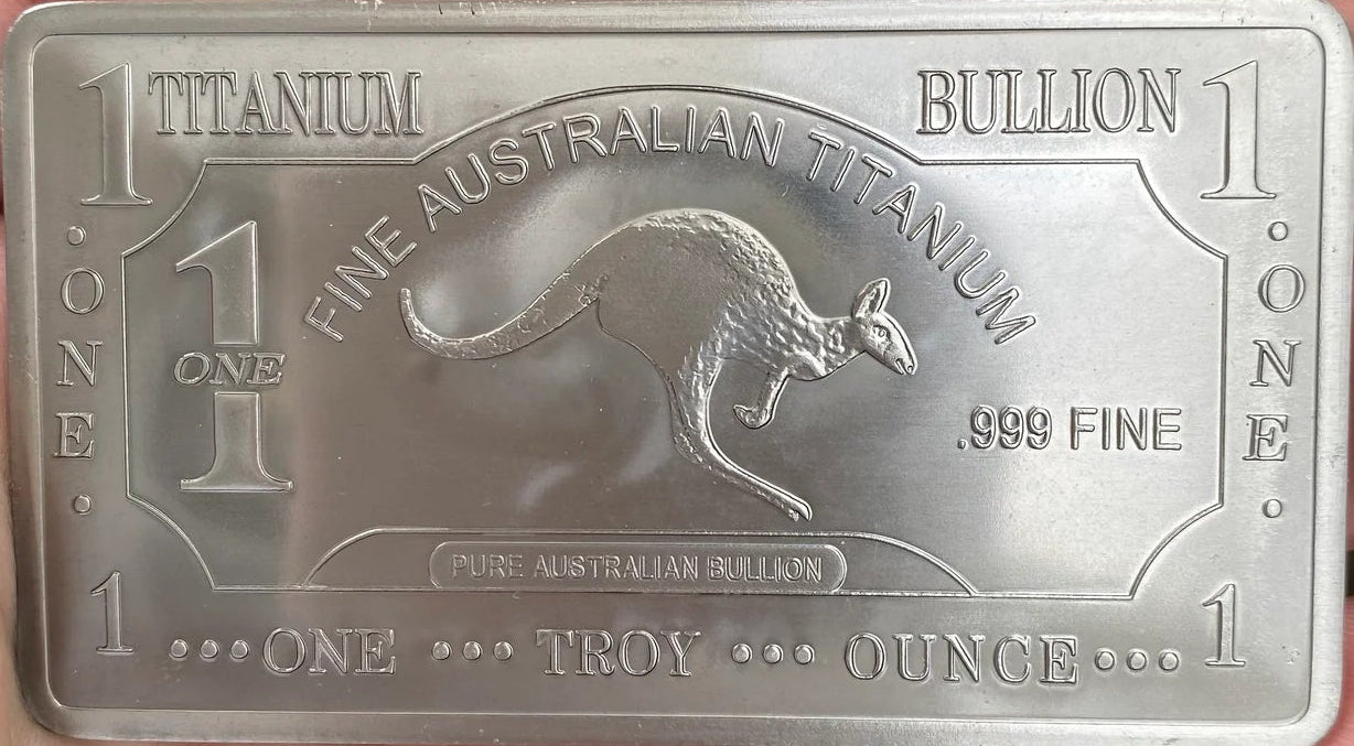.999 1 OZ TITANIUM BULLION BAR PURE TITANIUM - KANGAROO