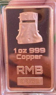 1oz 999 Copper Bullion Bar "Ned Kelly"