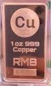 1 oz .999 copper bullion bar in capsule - ELEMENT