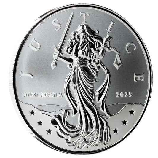 STACKER OPPORTUNITY - NEW ARRIVAL - Scottsdale Mint Lady Justice 2025 1oz Silver Niue Bullion Coin