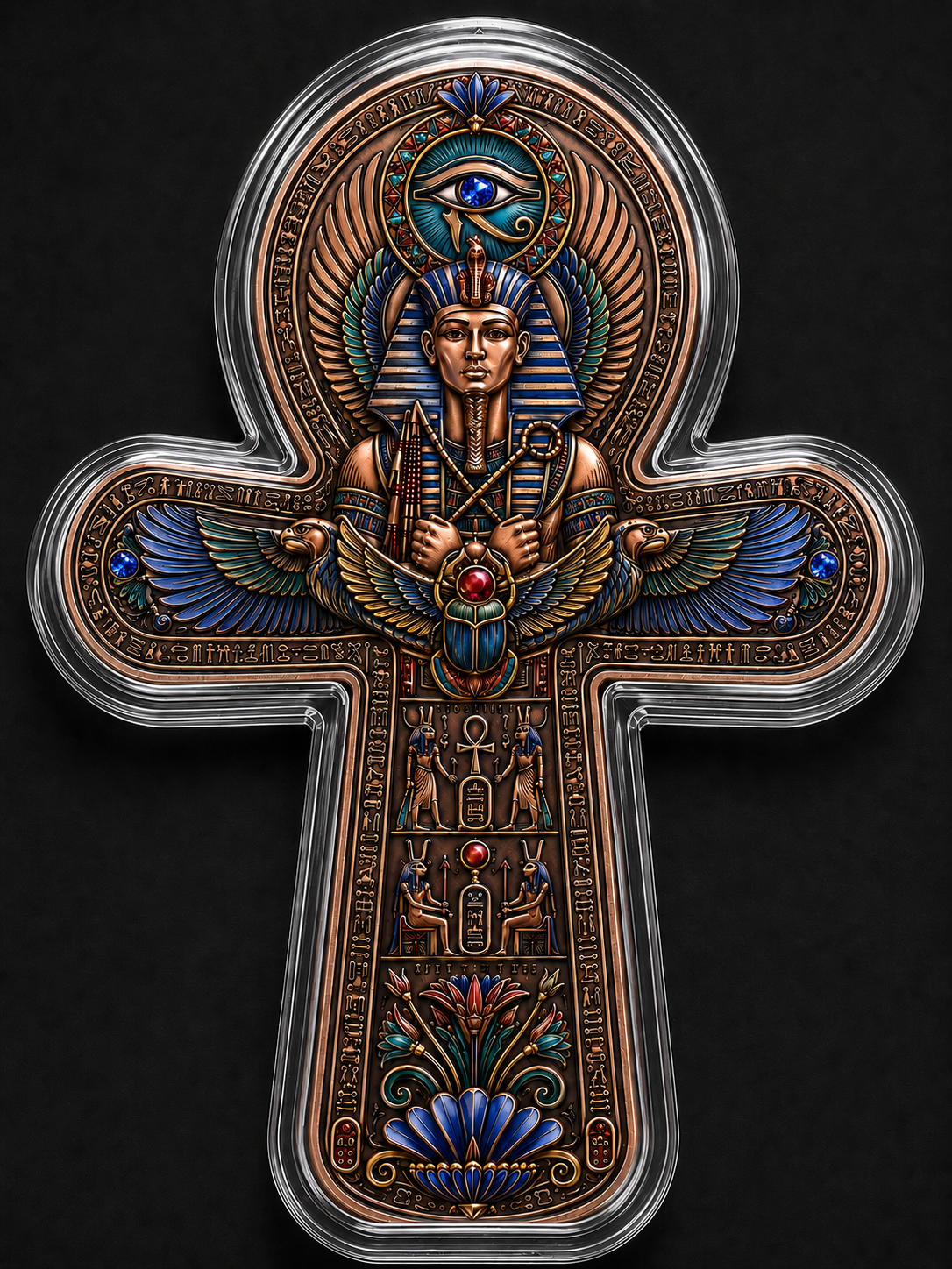 PRE ORDER - 2026 Key of Life – 5 AVDP oz .999 Fine Copper Jewelled Colour Ankh Collectible
