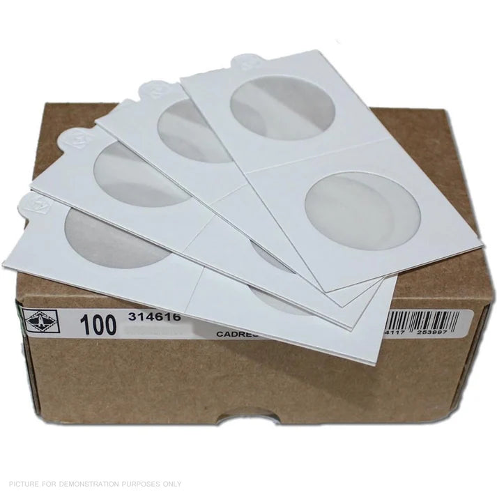 LIGHTHOUSE MATRIX SELF ADHESIVE 2x2 COIN HOLDERS 50c box of 100 (32.5mm)