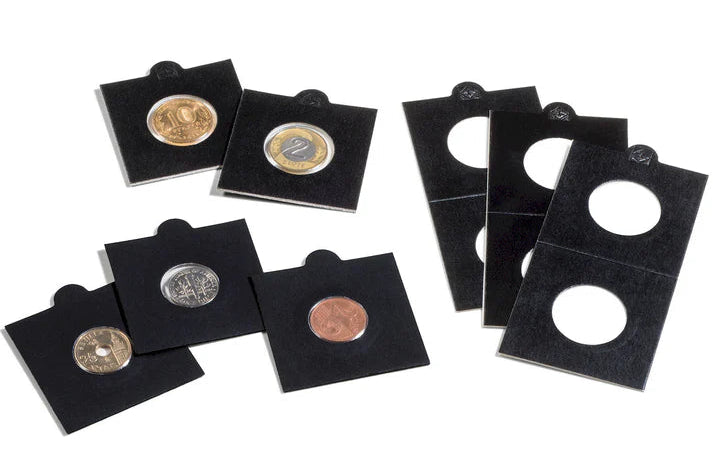 Lighthouse MATRIX BLACK 22.5mm SUIT $2 Self Adhesive 2"x2" MATRIX Coin Holders pack of 50