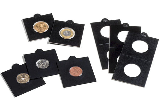 Lighthouse MATRIX BLACK 22.5mm SUIT $2 Self Adhesive 2"x2" MATRIX Coin Holders pack of 50