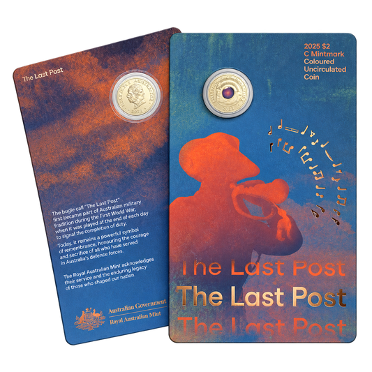 2026 $2 The Last Post ‘C’ Mintmark Coloured Uncirculated Coin - AVAILABLE TUESDAY 10TH NOVEMBER 2026 0830 AEST
