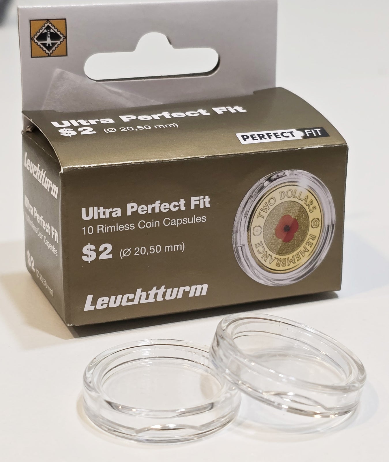 Lighthouse Coin Capsules Specifically Made for Australian $2 Coins Pack of 10