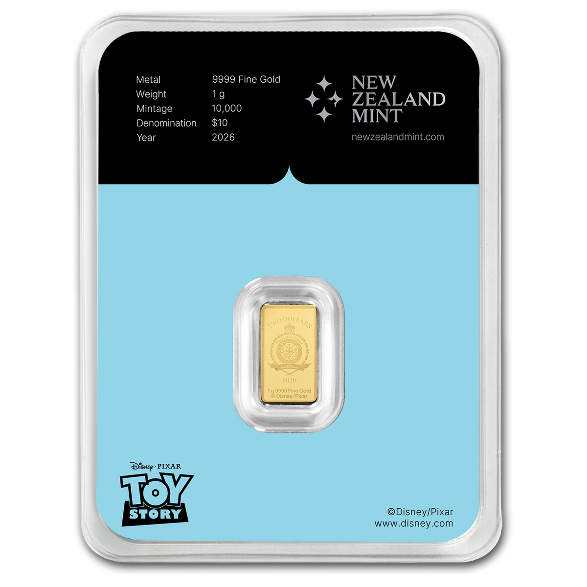 PRE ORDER -2026 Niue Toy Story – The Claw 1g Rectangle Gold Coin