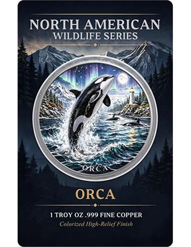 PRE ORDER - 2026 ORCA-  North American Wildlife UHR Colorized 1 Oz Copper