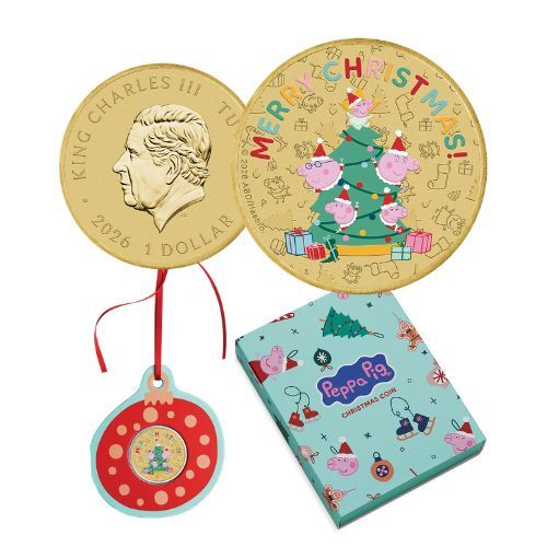 2026 Peppa Pig Christmas Decoration Collectable Coin in Card Limited Mintage Of 5,000
