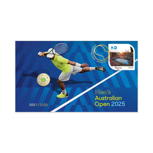 2025 Australian Open Men's Limited Edition Postal Numismatic Cover (PNC)