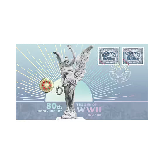 80th Anniversary- End of WWII Poppy Wreath Limited Edition Impressions PNC