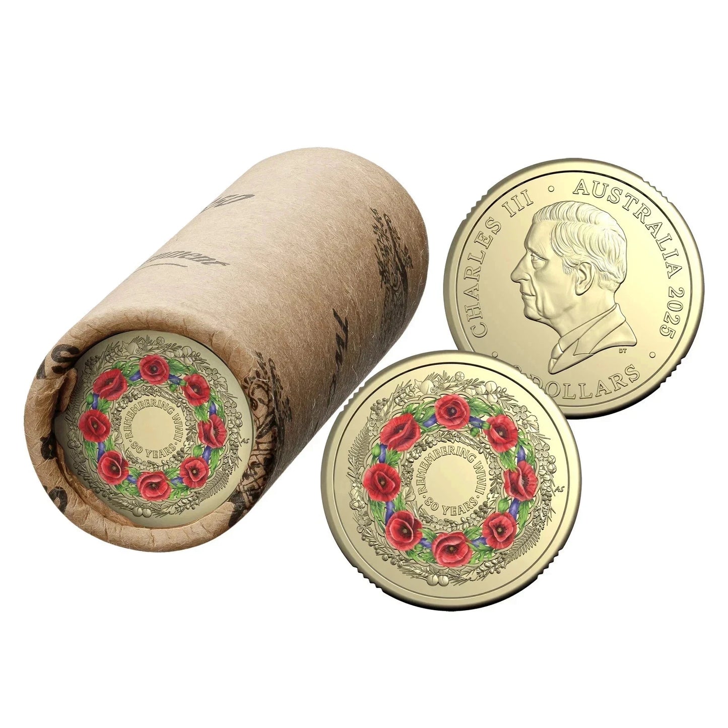 2025 $2 Poppy Wreath - 80 Years On Remembering the Second World War Premium Uncirculated Coin Roll