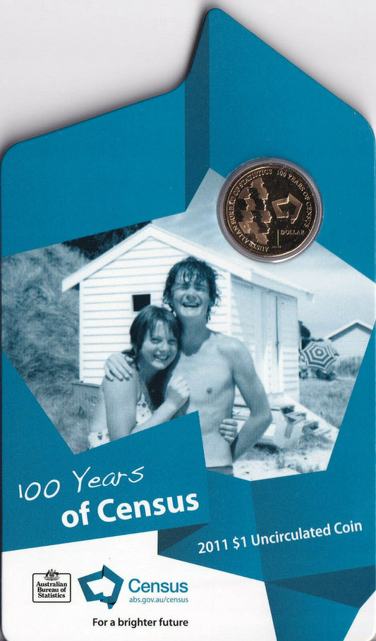 2011 $1 100 Years of Census uncirculated carded coin