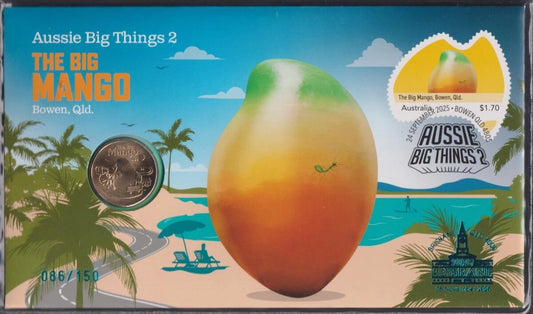 2025 AUSSIE BIG THINGS - The Big Mango PNC ($1 COIN) with Day 1 blue foil overprint 084/150