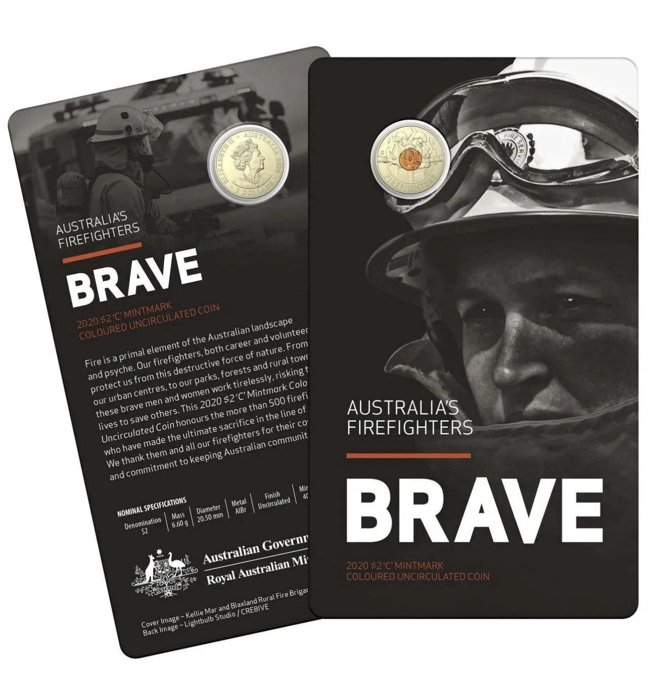 2020 $2 Firefighters 'C' Mintmark Uncirculated Coin