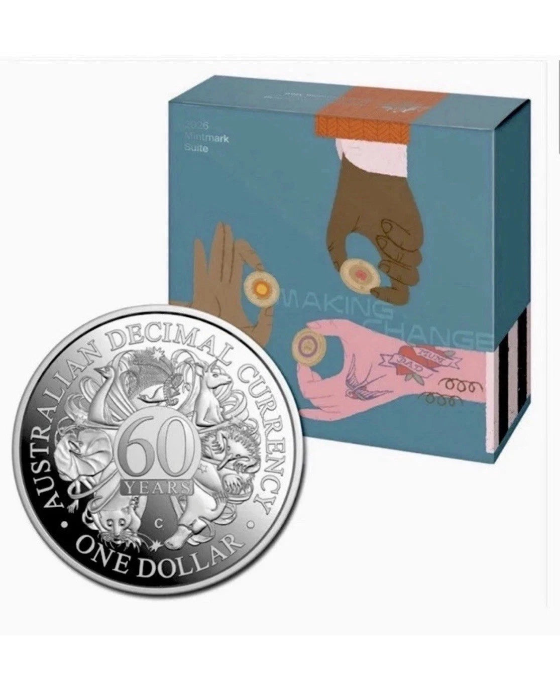 2026 60th Anniversary of Decimal Currency $1 C Mintmark Silver Proof Coin