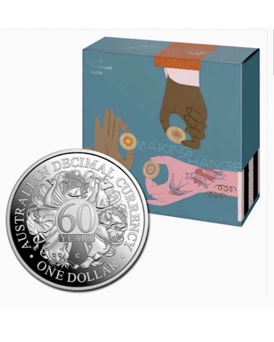 Australia 60th Anniversary of Decimal Currency 2026 $1 C Mintmark Silver Proof Coin