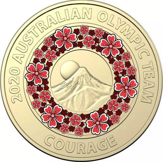 2020 $2 RED TOKYO OLYMPIC GAMES "COURAGE" Circulated