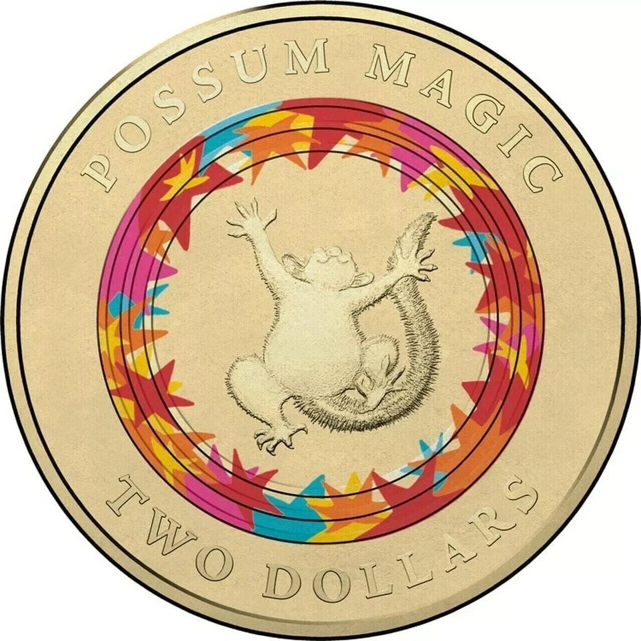 2017 $2 RED POSSUM MAGIC HAPPY HUSH IS VISIBLE COIN UNC