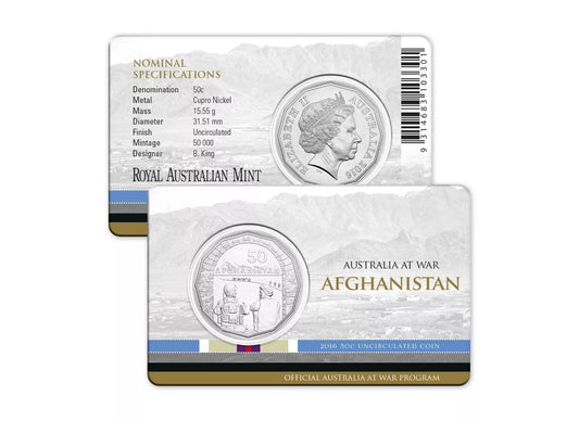 2016 Australia at War - "AFGHANISTAN" 50 cent Uncirculated carded RAM