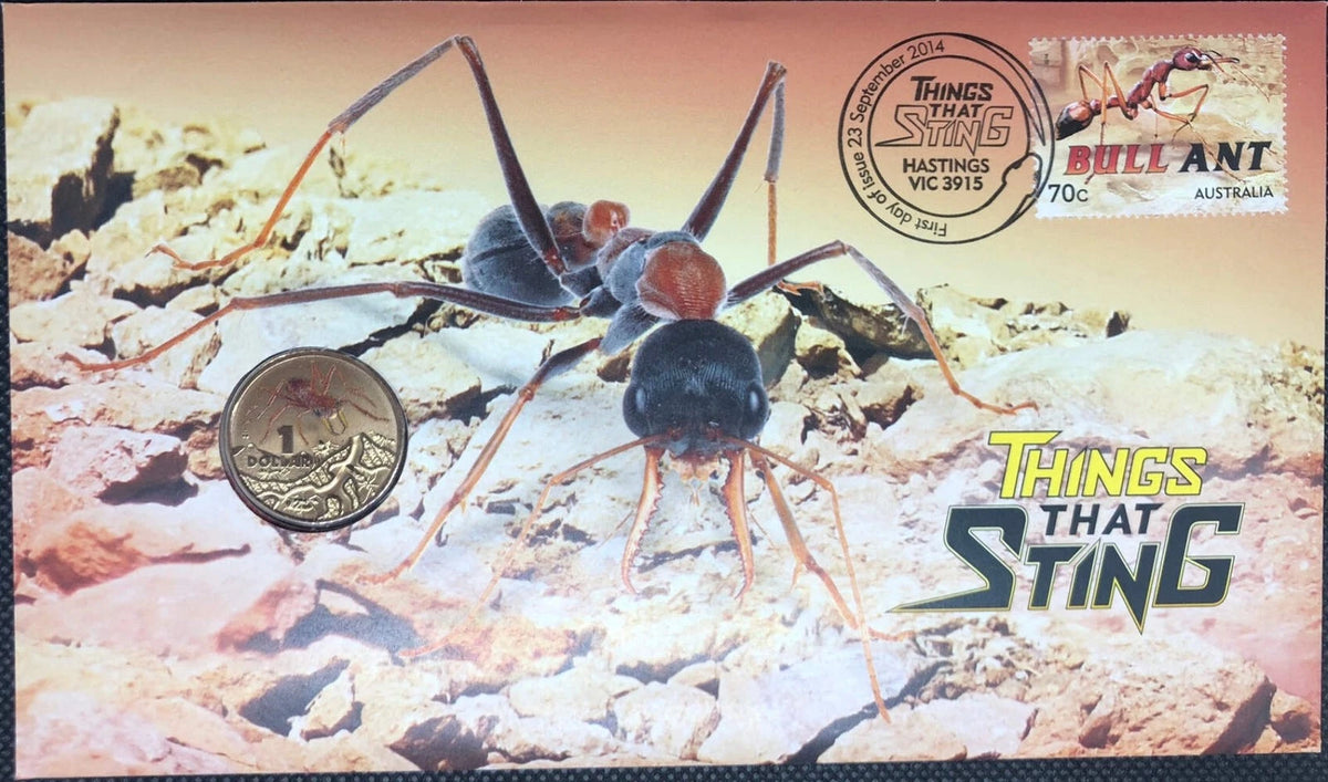 2014 $1 Things that Sting Bull Ant coloured PNC