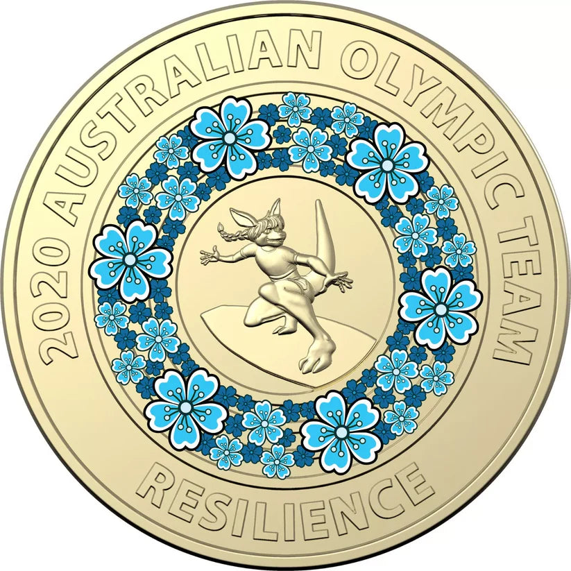 2020 Olympics - "Resilience" circulated $2 COIN  - light blue