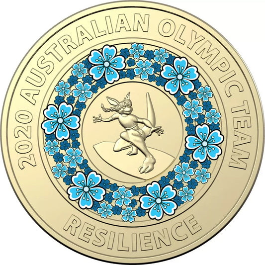 2020 Olympics - "Resilience" circulated $2 COIN  - light blue