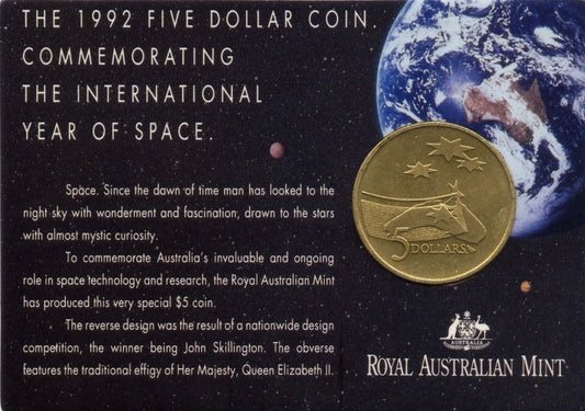 1992 $5 Uncirculated Coin: "International Year of Space