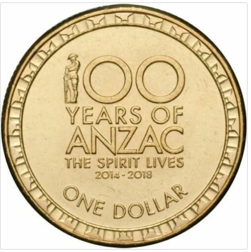 2016 100 YEARS OF ANZAC $1 UNC - LOW MINTAGE